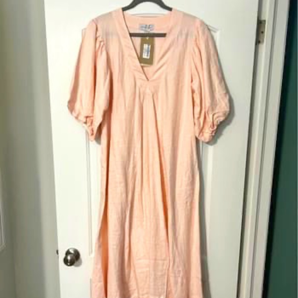 NWT pale pink linen dress - size L